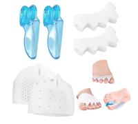 Hugfads 6 pcs Corrector de Dedos de los Pies, Protector de Juanetes y Metatarsalgia, Aliviar el dolor metatarsiano, Mantenga los pies cómodos, Blanco