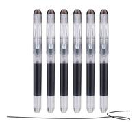 Hugfads Set de 6 Plumas Estilográficas Desechables Negras,Tinta Pluma Estilografica,Tinta Desechable para Escritura Suave,Pluma Extra Fina para Bocetos, Diarios, Caligrafía,Oficina y Estudio