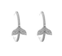 Huggie Mermaid Tail Half Hoop Pendientes para mujeres Cartílago con forma de diez diillos de imitación de diez rianas con pendientes abiertos Joyas delicadas para vacaciones de cumpleaños