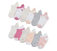 HUGGIES 12 Pack Pull On Infant Socks (12-Pack), Beige/White/Pink/Grey, 0-6 MONHTS (Pack de 12) Unisex Baby