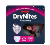 Huggies DryNites Pañales de Noche Niña Talla 4-7 (17-30 Kg) 10 Uds