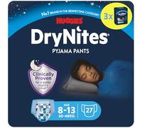 Huggies Drynites Pañales, Talla L (30-48 Kg), Bragas Absorbentes Bebé, 8-13 Años, 27 Unidades