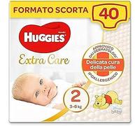 Huggies Extra Care Bebè Pañales, Talla 2 (3-6 kg) Paquete de 40 pañales