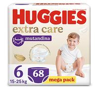 Huggies Extra Care - Braga de pañales, talla 6 (15-25 kg), paquete de 68 pañales braguita