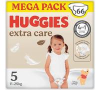 Huggies Extra Care Pañal para bebé con diseños Disney Talla 5 (12-22 kg), 2 packs x 33 pañales, 66 pañales con almohadillas extra suaves que cuida de la piel del bebé