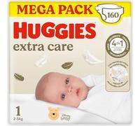 Huggies Extra Care Pañales para Recién Nacido con diseños Disney Talla 1 (2-5 kg)160 pañales, con almohadillas suaves y 2 zonas absorbentes