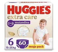 Huggies Extra Care - Pañales talla 6 (15-25 kg), braguitas transpirables, paquete Mega, 60 unidades