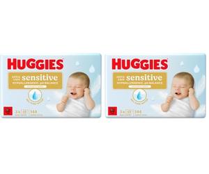 Huggies Extra Care Sensitive Toallitas para Bebé, 99% Agua Pura, 2 Packs de 48, Total 144 Toallitas (Paquete de 2)