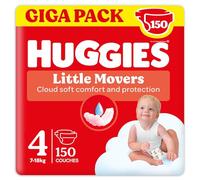 Huggies Little Movers Pañales para Bebé con Diseños Disney Talla 4 (7-18 kg), Comodidad para la Piel 24/7, 3 Packs de 50, Total 150 Pañales