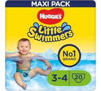 Huggies Little Swimmers Pañales Bañadores para Bebé Talla (3-4), Barreras Anti-Escapes para Una Máxima Protección en el Agua, 20 Pañales Desechables