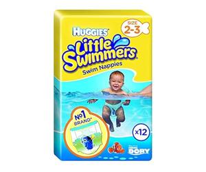 Huggies Little Swimmers - Pañales de natación, talla 2/3, 12 pañales