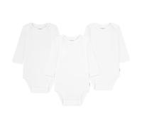 HUGGIES Long Sleeve Bodysuits 3-Pack Body 3 Pack, Bright White, 6 Mes Unisex bebé