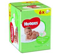 Huggies Natural Care - Toallitas húmedas para bebé, 6 paquetes (336 toallitas en total)