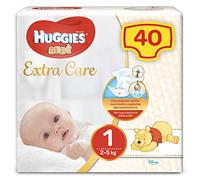 Huggies Pañales Extra Care para bebé, talla 1 (2-5 kg), paquete de 40 pañales