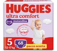 Huggies Ultra Comfort - Pañales talla 5 (12-17 kg), braguitas transpirables, paquete de 68 unidades