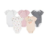 HUGGIES Unisex baby 5-Pack Elevated Bodysuit, Baby & Toddler Formal Button Down Shirt Bebé-Niñas, PALE PEACH, 6 meses