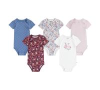 HUGGIES Unisex baby 5-Pack Elevated Bodysuit, Baby & Toddler Formal Button Down Shirt Bebé-Niñas, SNOW WHITE/ROSE, 6 meses