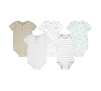 HUGGIES Unisex baby 5-Pack Elevated Bodysuit, Baby & Toddler Formal Button Down Shirt Unisex bebé, BLUE HAZE, 6 meses