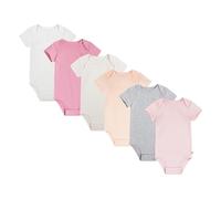 HUGGIES Unisex Baby 6-pack Basic Bodysuit, Baby & Toddler Formal Button Down Shirt Bebé-Niñas, WHITE/PINK/GREY/PEACH, 12 meses