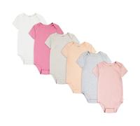 HUGGIES Unisex Baby 6-pack Basic Bodysuit, Baby & Toddler Formal Button Down Shirt Bebé-Niñas, WHITE/PINK/GREY/PEACH, 12 meses