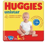 Huggies Unistar - Pañales talla 5 (11-25 kg), diseño Disney, ultraabsorbente, protección completa, 84 unidades