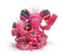 HuggleHounds Juguete para Perro Arco Iris Elephant Knottie Felpa Tuffut Hplo