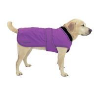 Hugglepets Arctic Armour - Abrigo térmico impermeable para perro, color morado (XL, 60 cm), abrigo reflectante con forro polar para perros grandes con cierre de ajustable y cremallera para arnés o