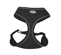 HugglePets Arnés grande de malla de aire negro para perro de 53 a 74 cm, arnés de tela transpirable, ligero e impermeable, se fija fácilmente a la correa, perros pequeños, medianos y grandes