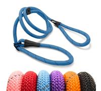 HugglePets Correa reflectante avanzada 2 en 1 para perro y cabestro de cabeza - Azul (180 cm) correa de perro de cuerda fuerte con material reflectante de alta visibilidad y configuración de figura 8