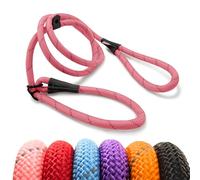 HugglePets Correa reflectante avanzada 2 en 1 para perro y cabestro de cabeza, color rosa (180 cm) con material reflectante de alta visibilidad y configuración de figura 8 para perros de hasta 50 kg