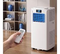HUGGWRT Aire Acondicionado Portátil 14000BTU con Kit de Instalación, 2 Velocidades, Bajo Consumo, Temporizador 24h, Pantalla Digital, Ventilador Frío para Hogar, Habita, 7000 BTU, 7000 BTU