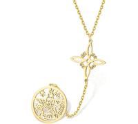 HUGGWRT Collar Bruja Nudo Tetragrammaton Pentagrama Colgante Nudo Celta Protección (126 Caracteres), Collar De Nudo De Brujas-G