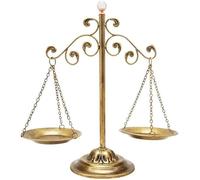 HUGGWRT Torre de joyería Libra de latón Antiguo, balanza de Equilibrio Vintage, Escultura Decorativa para Oficina de Abogados o jueces, Escala de Justicia Ideal para es, Escala de Oro de La Justicia