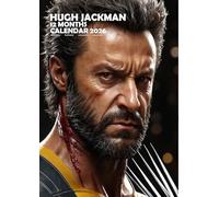 Hugh Jackman (Ai Generated) Calendario de pared 2026, tamaño A3, 29,7 x 42 cm, 12 fotografías mensuales, encuadernado con alambre, a todo color