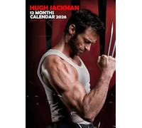 Hugh Jackman, calendario 2026, A3, encuadernado con alambre, a todo color, paquete de pegatinas de calendario.