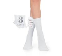 Hugh Ugoli Calcetines de Media Caña Mujer de Bambú Suaves, 3 Pares, Calcetines Finos para Negocios, Pantalón y Uso Casual, Blanco, Talla: 36-39