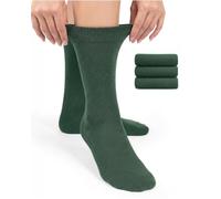 Hugh Ugoli Calcetines de Media Caña Mujer de Bambú Suaves, 3 Pares, Calcetines Finos para Negocios, Pantalón y Uso Casual, Verde Militar, Talla: 36-39