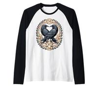 Huginn & Muninn Ravens - Mito nórdico Nudo Celta Obra de Arte Camiseta Manga Raglan