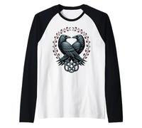 Huginn y Muninn Ravens - Mensajeros de Odín Nudo Celta Camiseta Manga Raglan