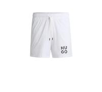 HUGO Bañador tipo shorts con forro integral y logo apilado - StylePAOL, 50510190 Blanco XL