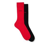 HUGO Paquete de dos pares de calcetines de largo normal en tejido elástico - Style2P RS UNI CC, 50468099 Negro / Rojo 43-46