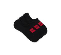 HUGO Paquete de tres pares de calcetines invisibles con etiquetas con logo rojas - Style3P LC LABEL CC, 50496082 Negro 35-38