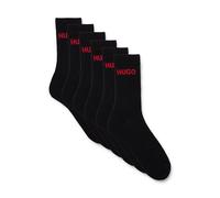 HUGO 6P QS Rib Logo CC Calcetines Cortos, Black1, 39-42 para Hombre