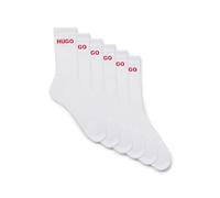 HUGO 6P QS Rib Logo CC Calcetines Cortos, White100, 43-46 para Hombre