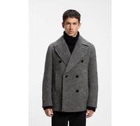 HUGO Abrigo corto de doble botonadura en tejido jaspeado - StyleMiloro2641, 50569964 Gris oscuro S