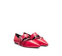 HUGO Bailarinas de piel de napa con correas de hebilla - StyleMaridia_Ball_BKNA, 50536400 Rojo 42