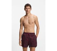 HUGO Bañador tipo shorts con cordón en la cintura y estampado integral - StyleRIK, 50533795 Rojo oscuro M