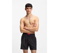 HUGO Bañador tipo shorts con detalles de logo y cintura doble - StyleGALAXY_swim, 50561128 Negro L
