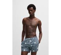 HUGO Bañador tipo shorts con estampado de logos y cordón en la cintura - StyleTORTUGA, 50535412 Celeste S