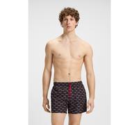 HUGO Bañador tipo shorts con estampado integral de logos divididos - StyleDODY, 50545401 Negro S